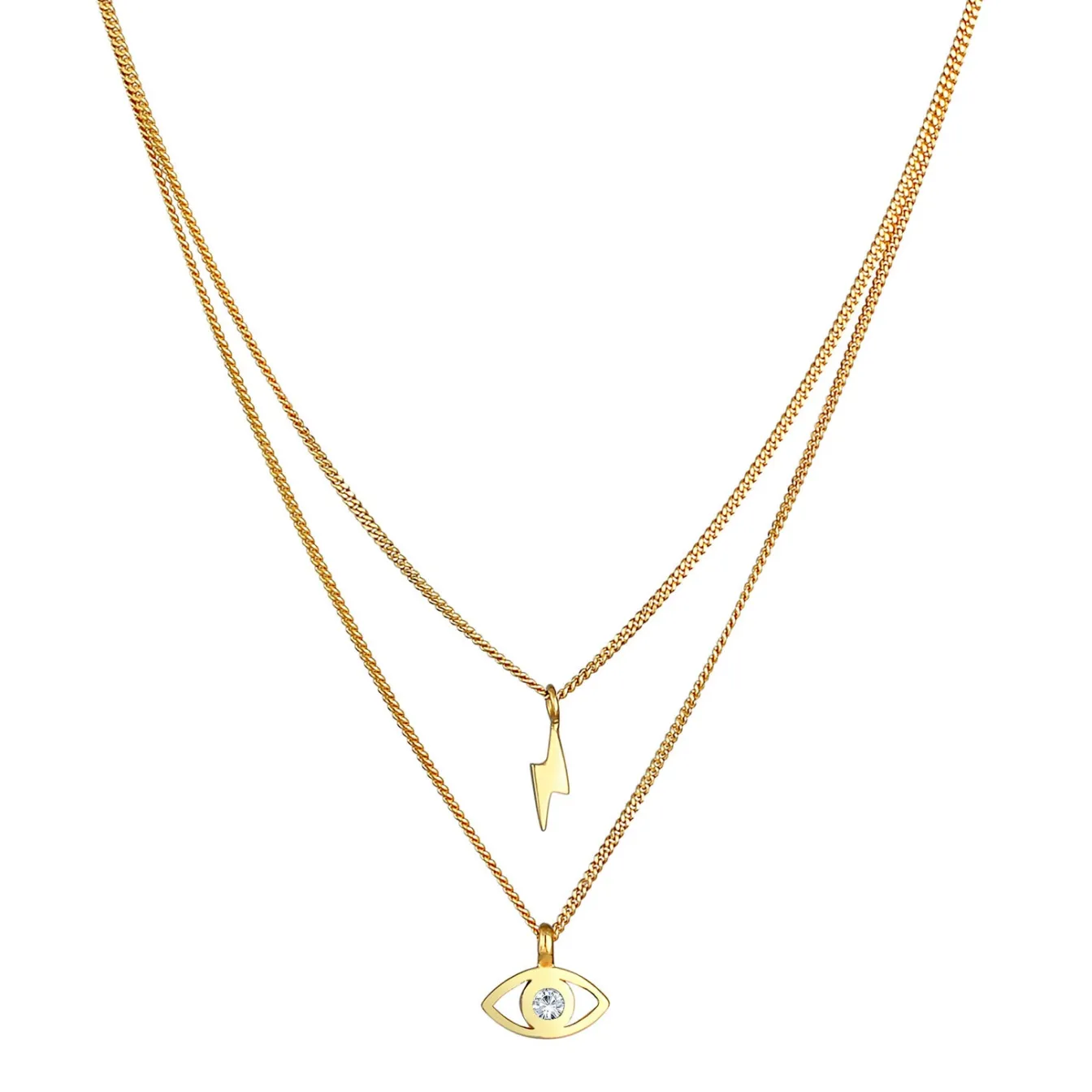 Elli "Layer-Halskette Blitz | Kristall (Weiß)< Symbol-schmuck|Halsketten