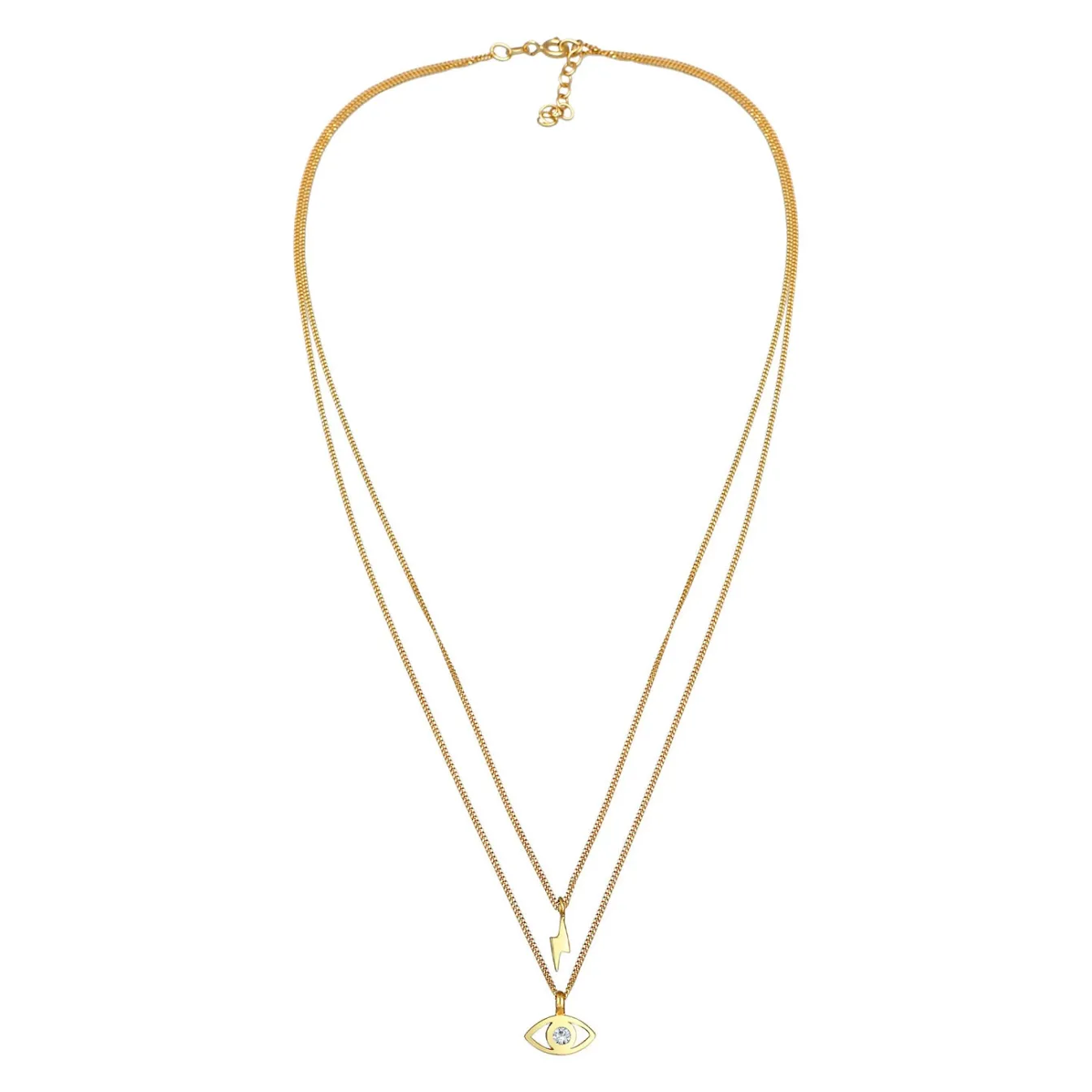 Elli "Layer-Halskette Blitz | Kristall (Weiß)< Symbol-schmuck|Halsketten