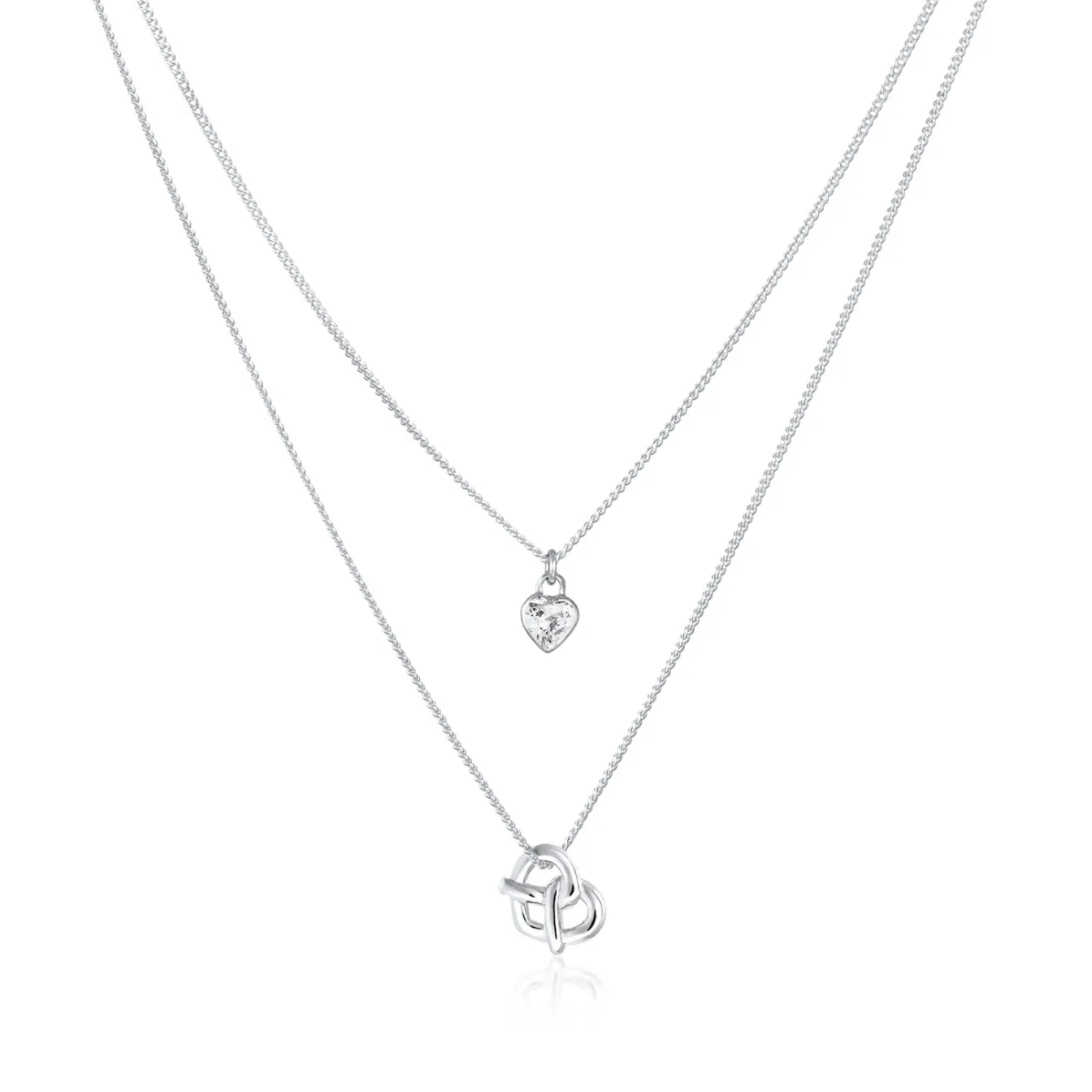 Elli "Layer-Halskette Brezel Herz< Symbol-schmuck|Herz-schmuck