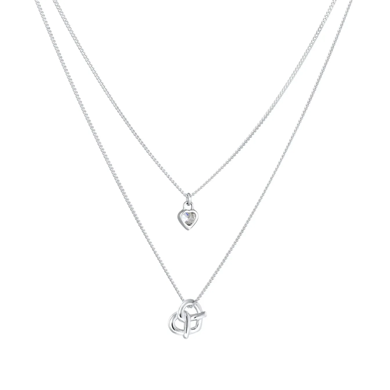 Elli "Layer-Halskette Brezel Herz< Symbol-schmuck|Herz-schmuck