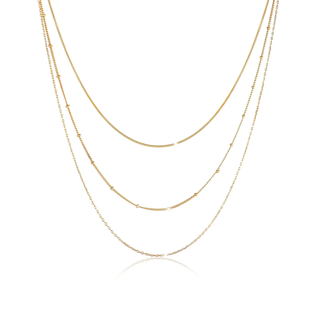 Elli "Layer-Halskette Chain Mix< Halsketten|Silber