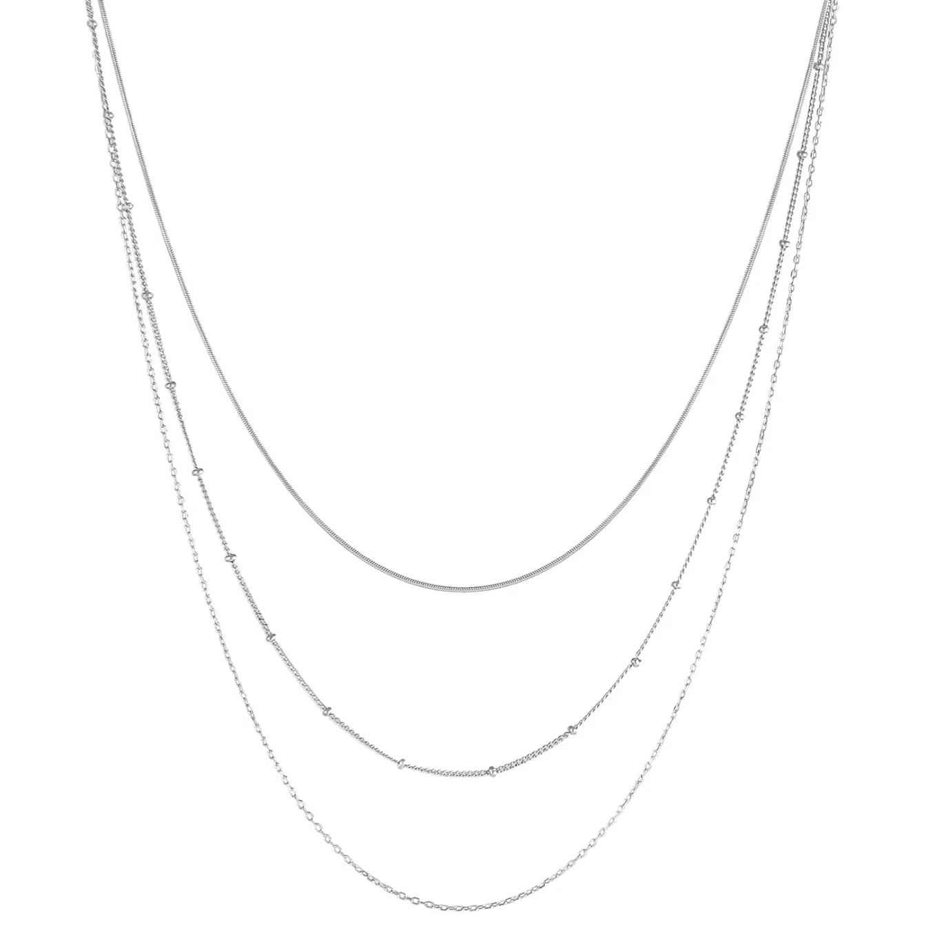 Elli "Layer-Halskette Chain Mix< Halsketten|Silber