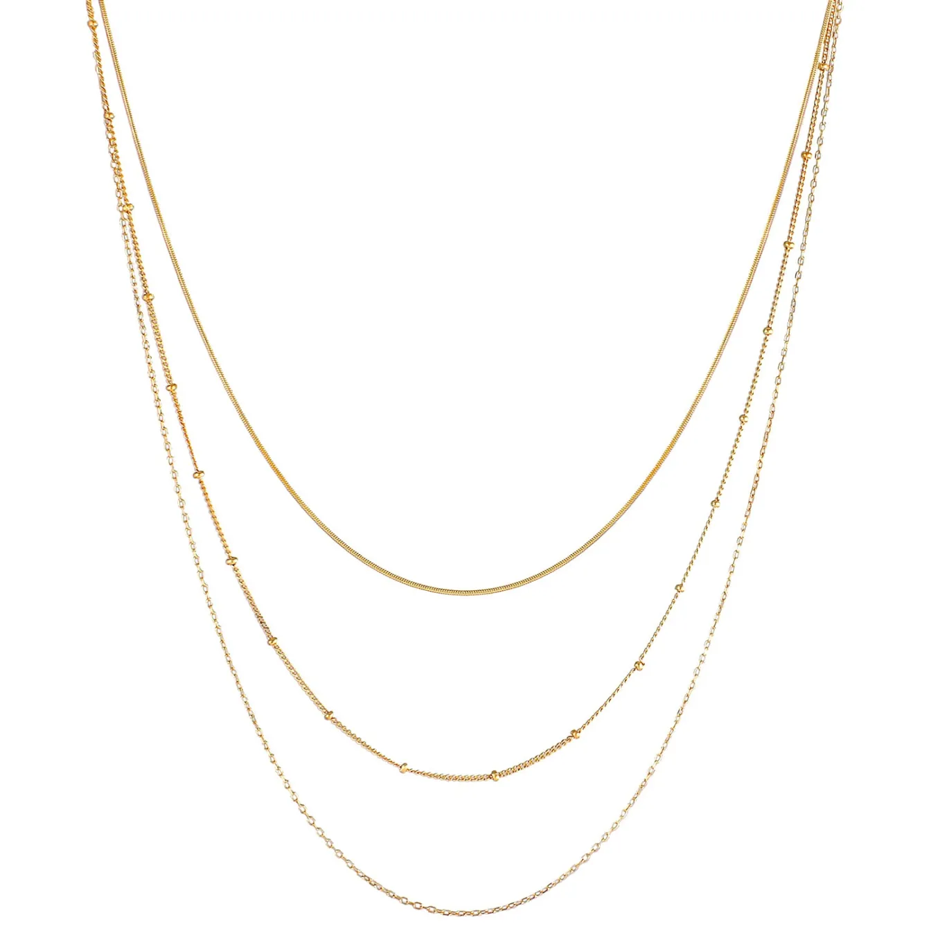 Elli "Layer-Halskette Chain Mix< Halsketten|Silber