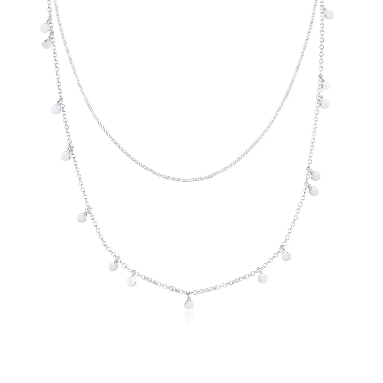 Elli "Layer-Halskette Geo< Halsketten|Silber