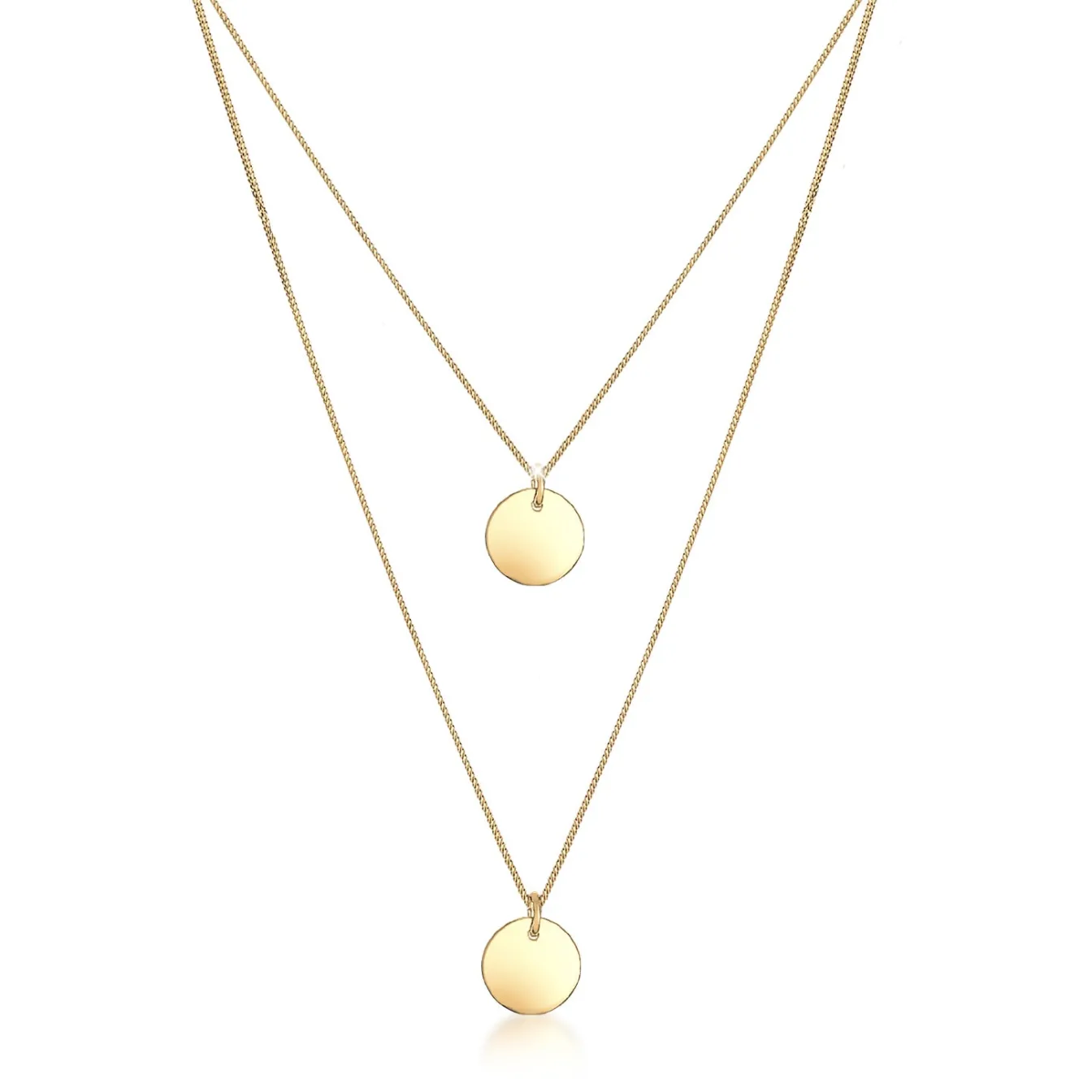 Elli "Layer-Halskette Geo Plättchen< Roségold|Vergoldet