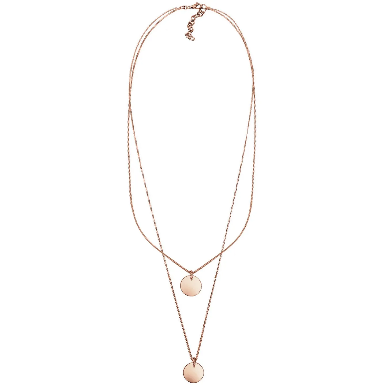Elli "Layer-Halskette Geo Plättchen< Roségold|Vergoldet