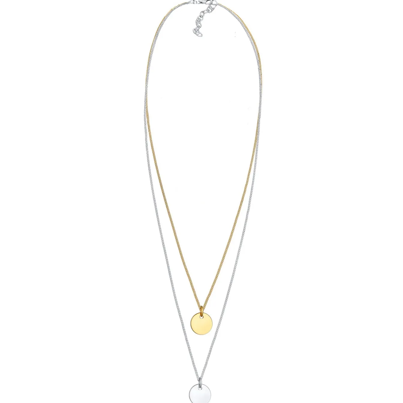 Elli "Layer-Halskette Geo Plättchen< Roségold|Vergoldet