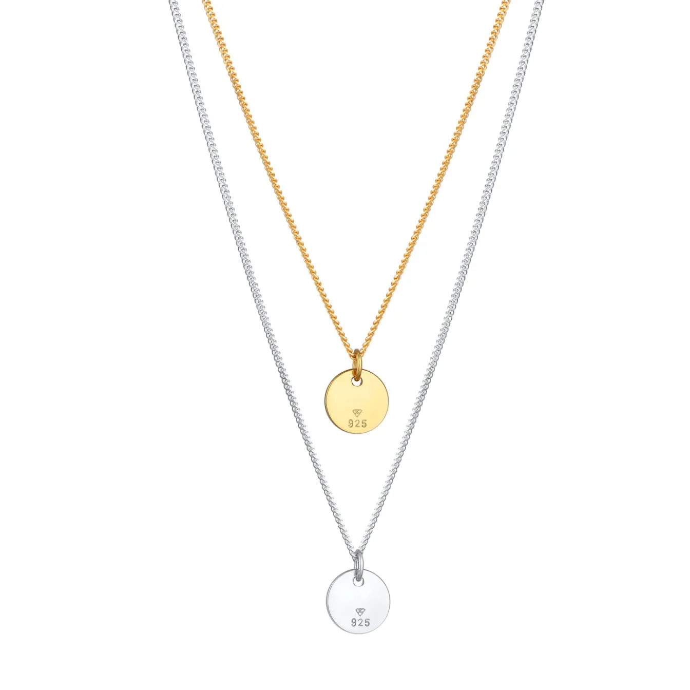 Elli "Layer-Halskette Geo Plättchen< Roségold|Vergoldet
