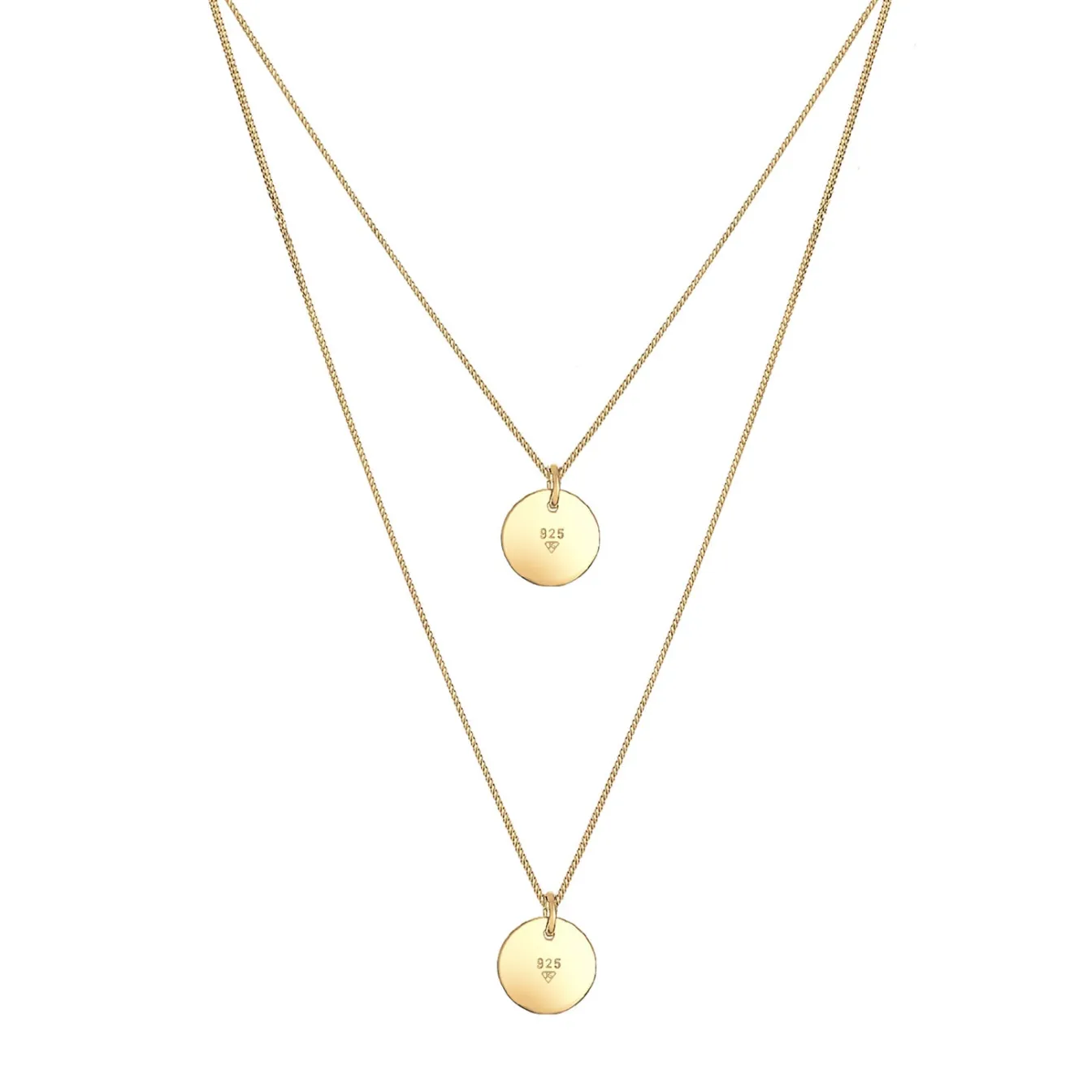 Elli "Layer-Halskette Geo Plättchen< Roségold|Vergoldet
