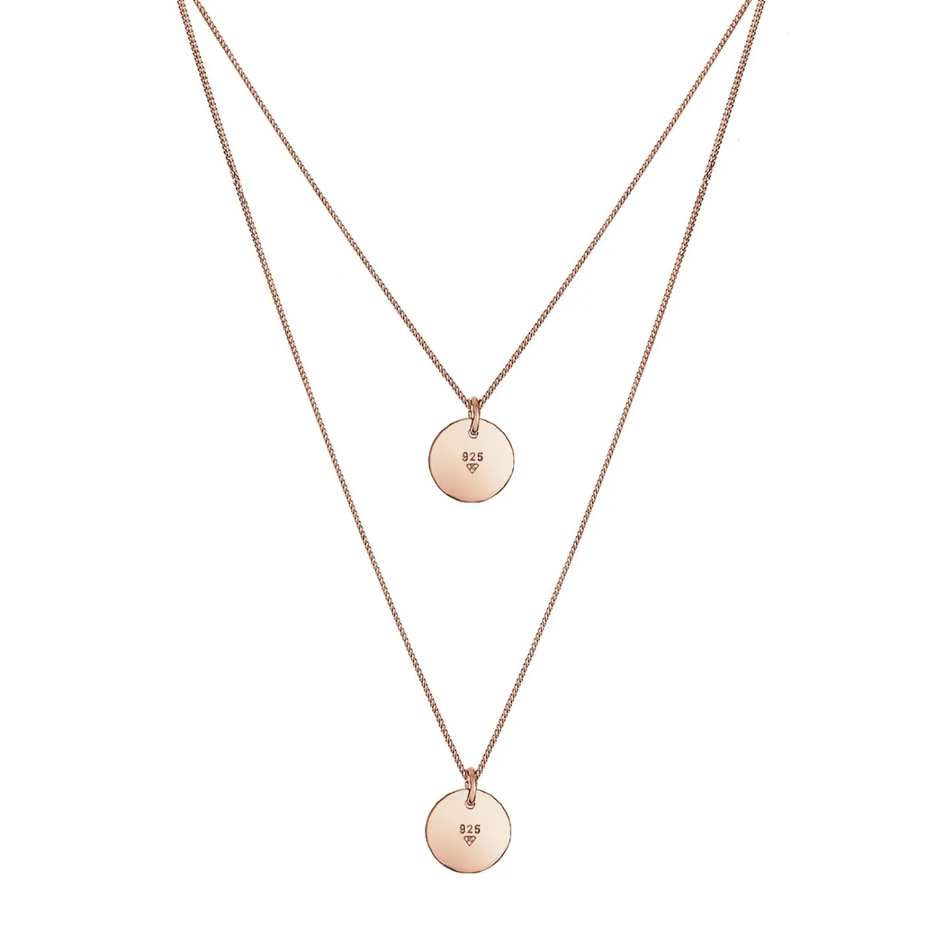 Elli "Layer-Halskette Geo Plättchen< Roségold|Vergoldet