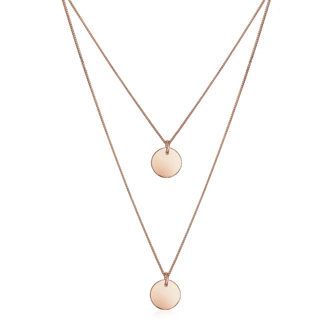 Elli "Layer-Halskette Geo Plättchen< Roségold|Vergoldet