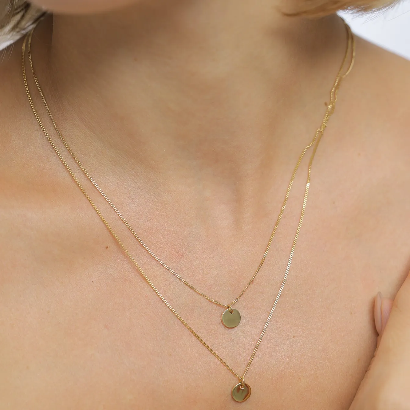 Elli "Layer-Halskette Geo Plättchen< Roségold|Vergoldet