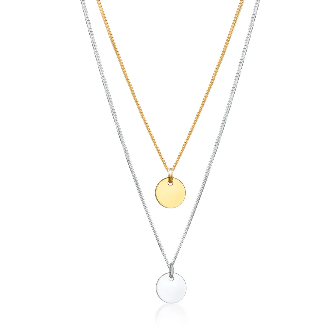 Elli "Layer-Halskette Geo Plättchen< Roségold|Vergoldet