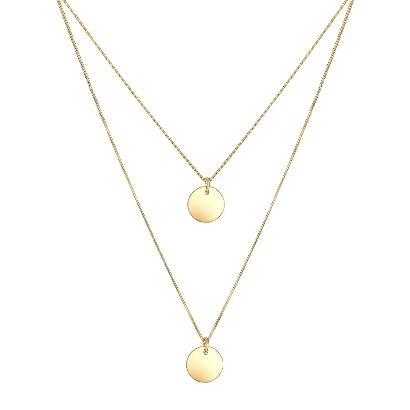 Elli "Layer-Halskette Geo Plättchen< Roségold|Vergoldet