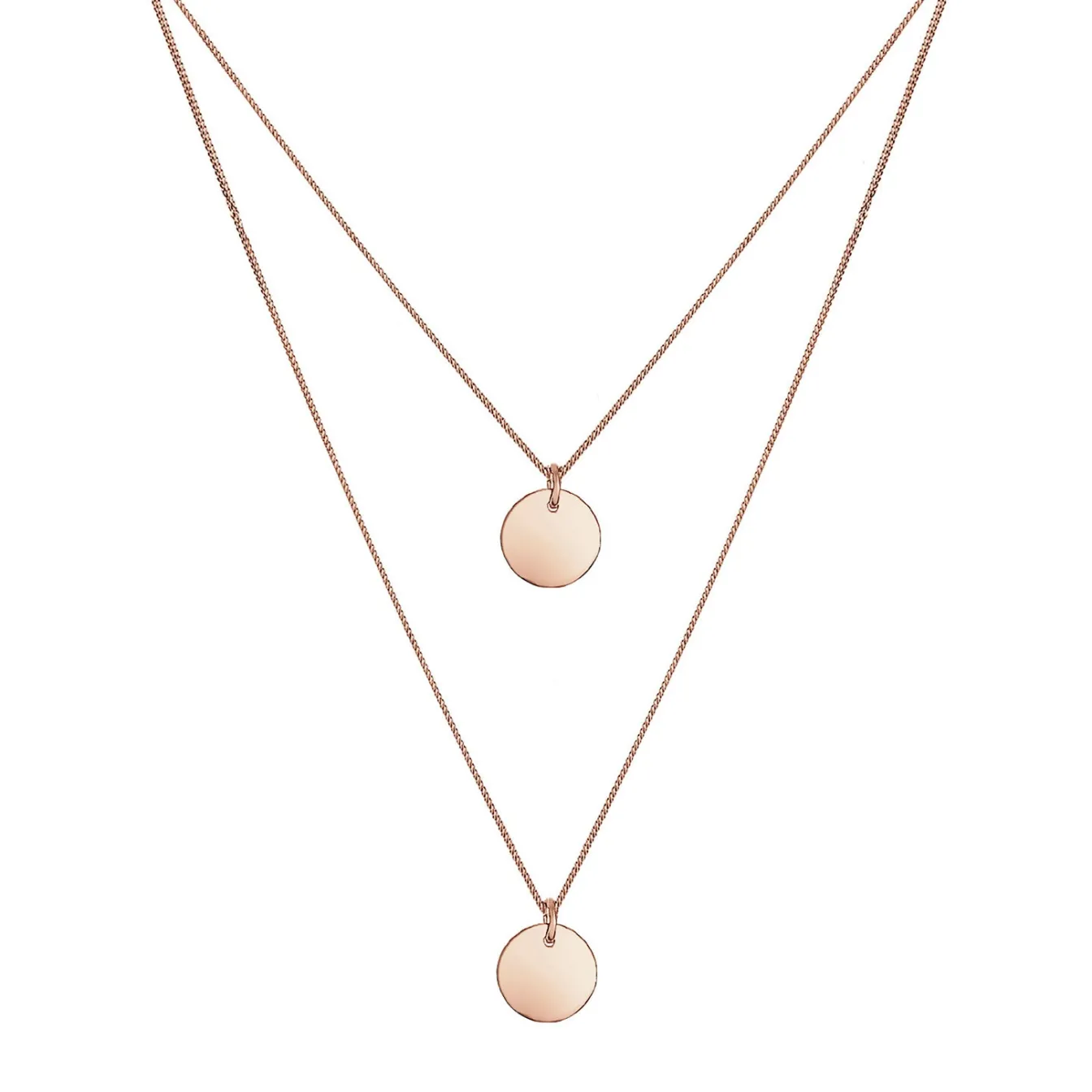 Elli "Layer-Halskette Geo Plättchen< Roségold|Vergoldet