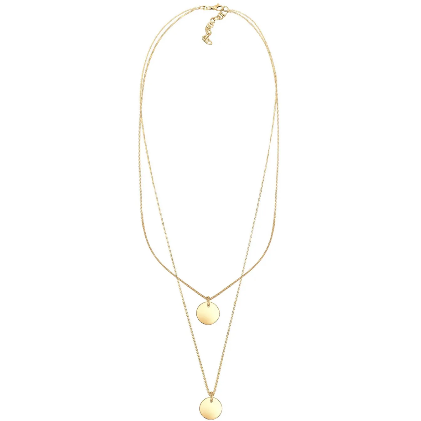 Elli "Layer-Halskette Geo Plättchen< Roségold|Vergoldet
