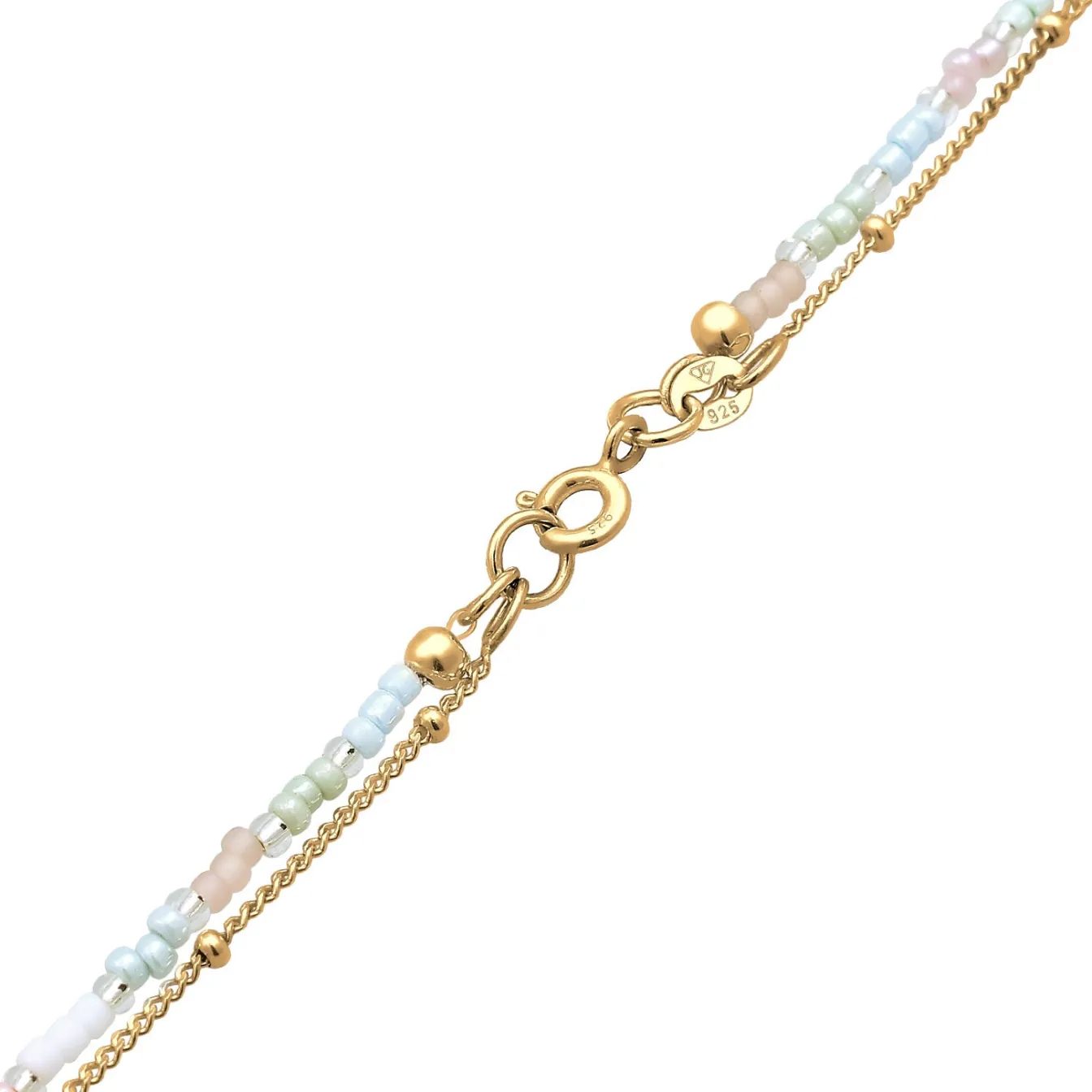 Elli "Layer-Halskette Glas Beads | Süßwasserperle< Silber|Perlen