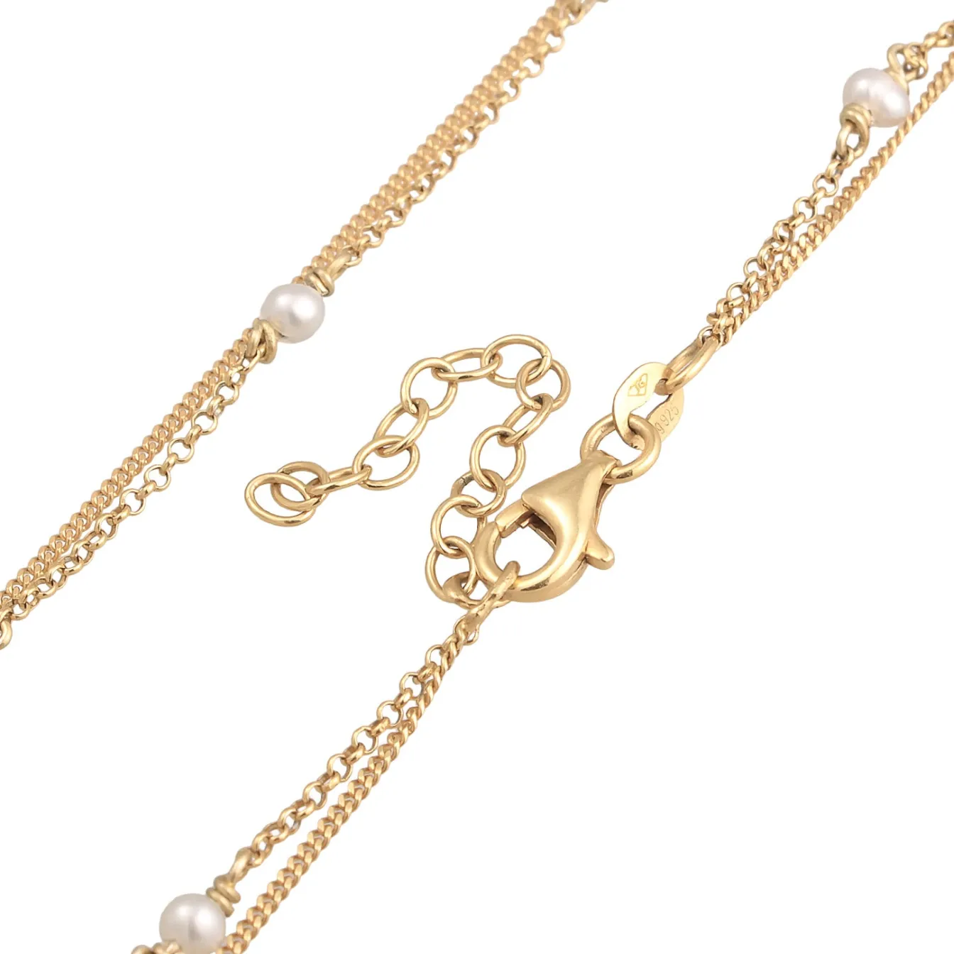 Elli "Layer-Halskette Herz | Süßwasserperlen< Vergoldet|Symbol-schmuck