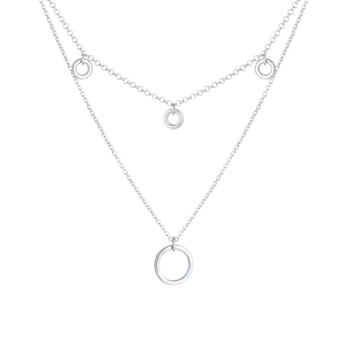 Elli "Layer-Halskette Kreis< Halsketten|Silber