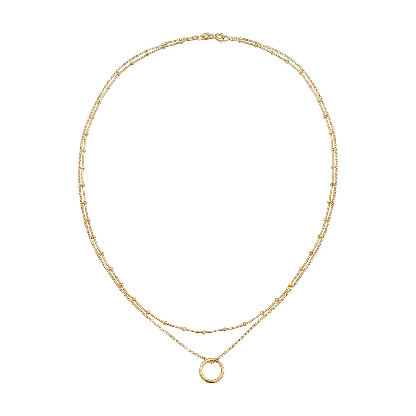 Elli "Layer-Halskette Kreis Geo< Halsketten|Silber