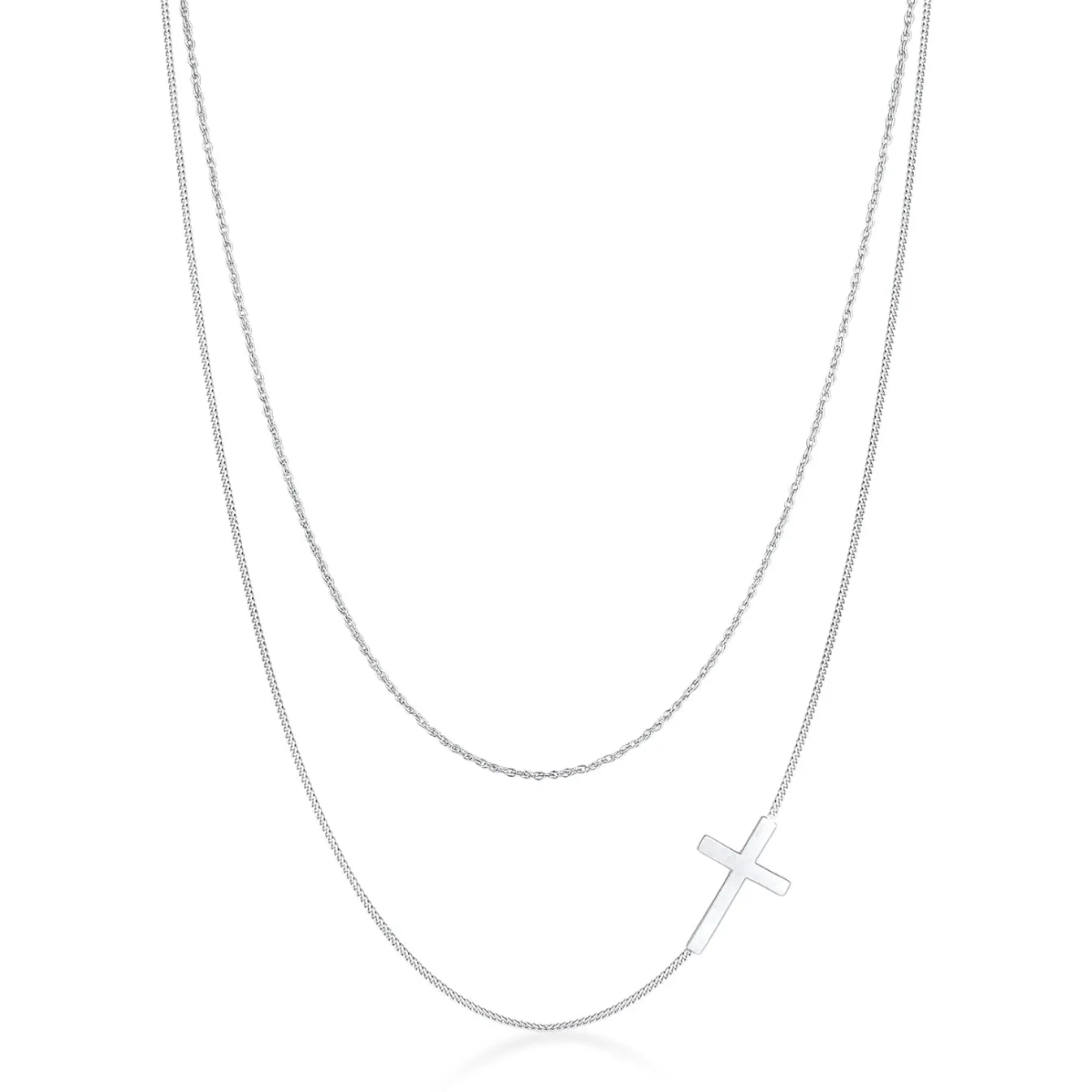 Elli "Layer-Halskette Kreuz< Symbol-schmuck|Halsketten