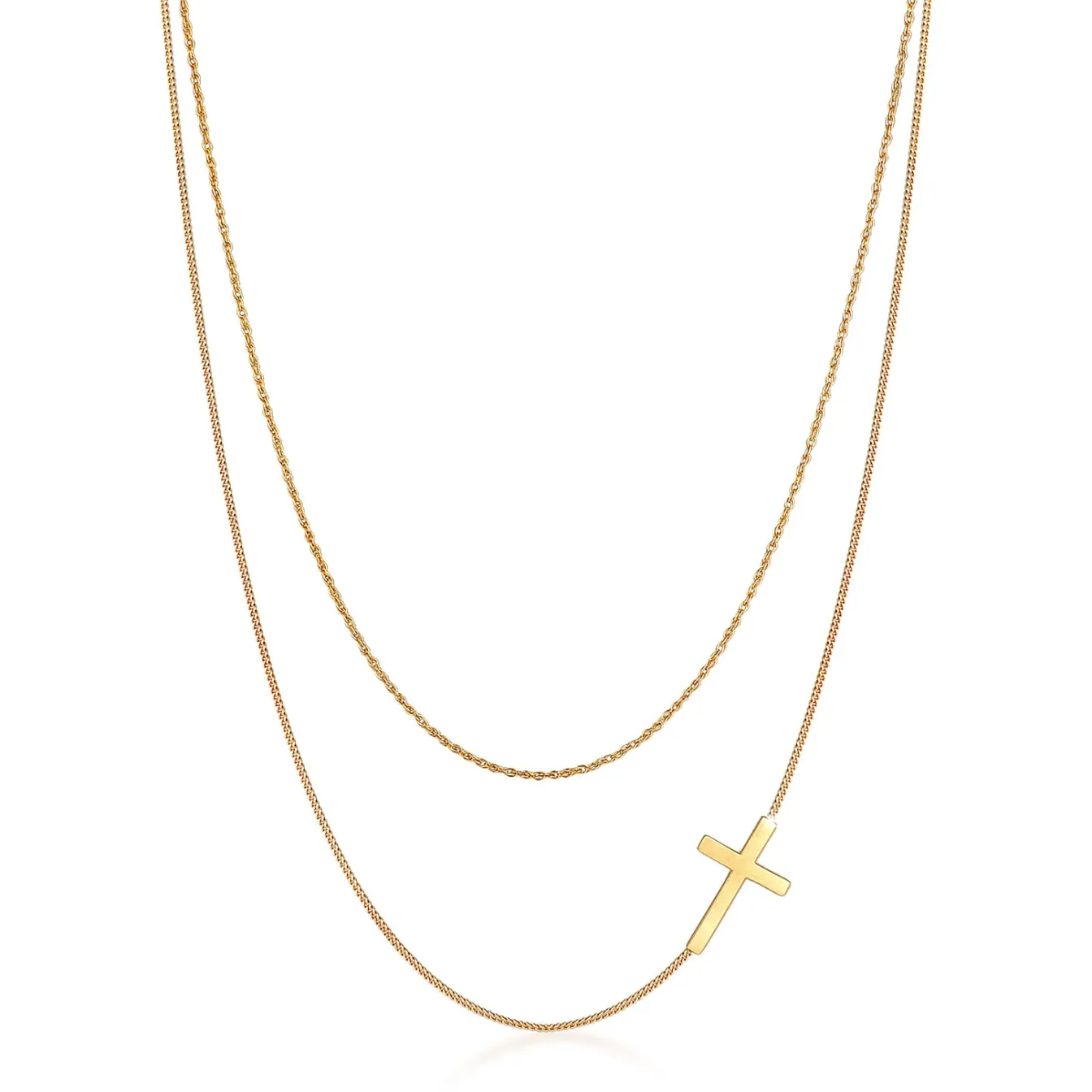 Elli "Layer-Halskette Kreuz< Symbol-schmuck|Halsketten