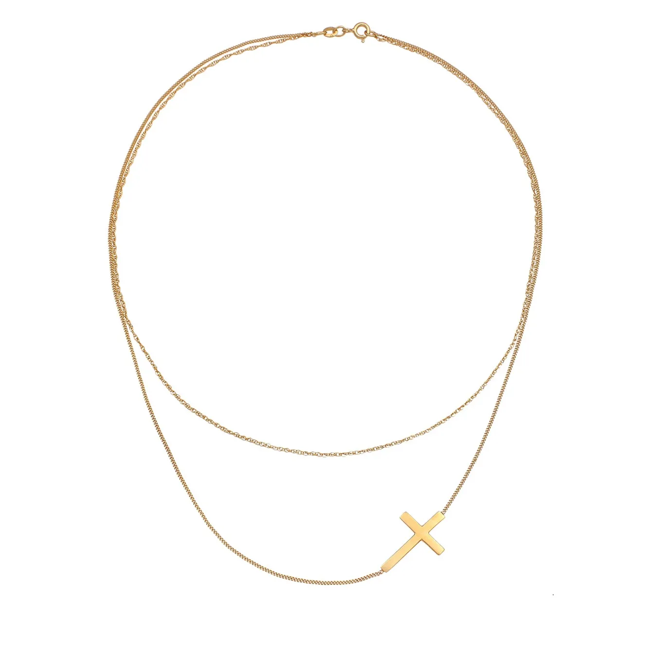 Elli "Layer-Halskette Kreuz< Symbol-schmuck|Halsketten