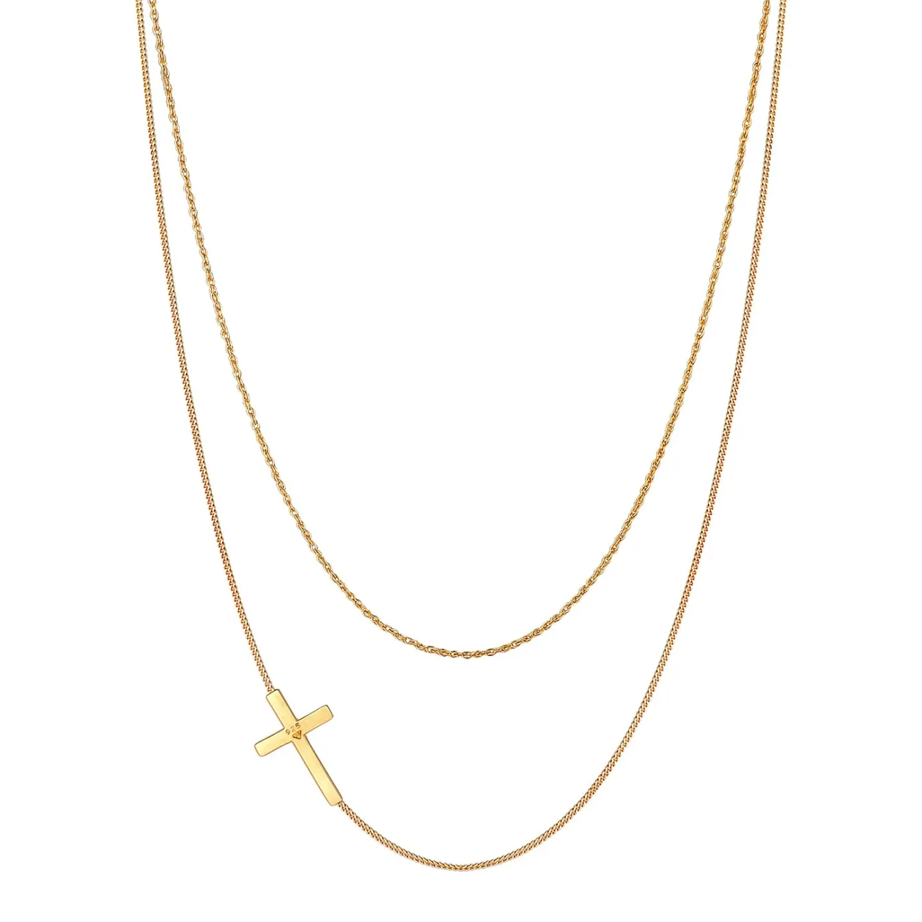 Elli "Layer-Halskette Kreuz< Symbol-schmuck|Halsketten