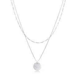 Elli "Layer-Halskette Münze Figaro< Silber|Roségold