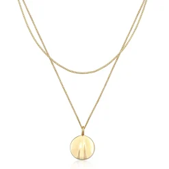 Elli "Layer-Halskette Plättchen< Silber|Symbol-schmuck