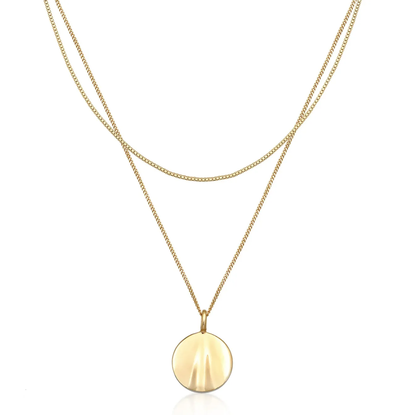 Elli "Layer-Halskette Plättchen< Silber|Symbol-schmuck