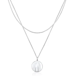 Elli "Layer-Halskette Plättchen< Silber|Symbol-schmuck