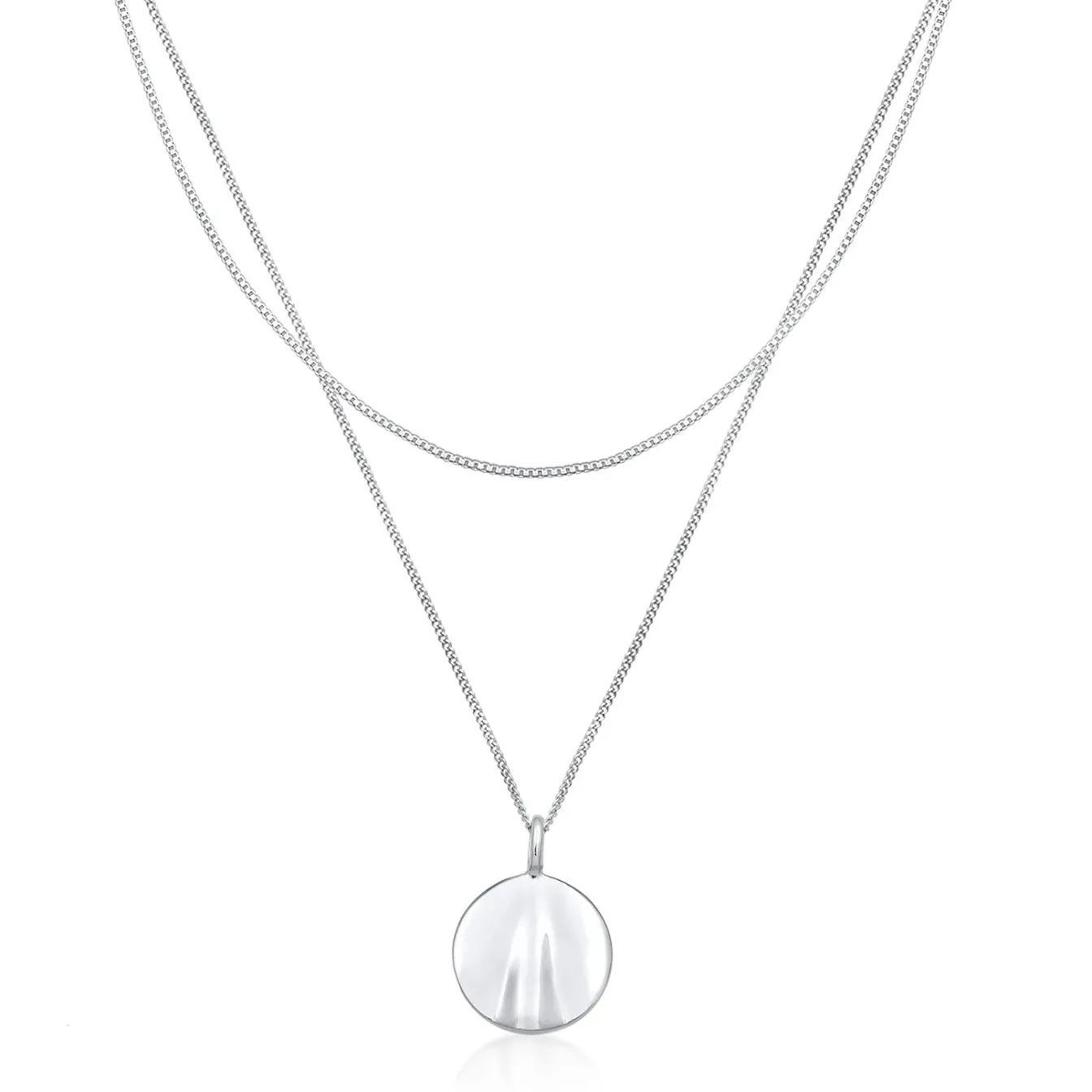 Elli "Layer-Halskette Plättchen< Silber|Symbol-schmuck