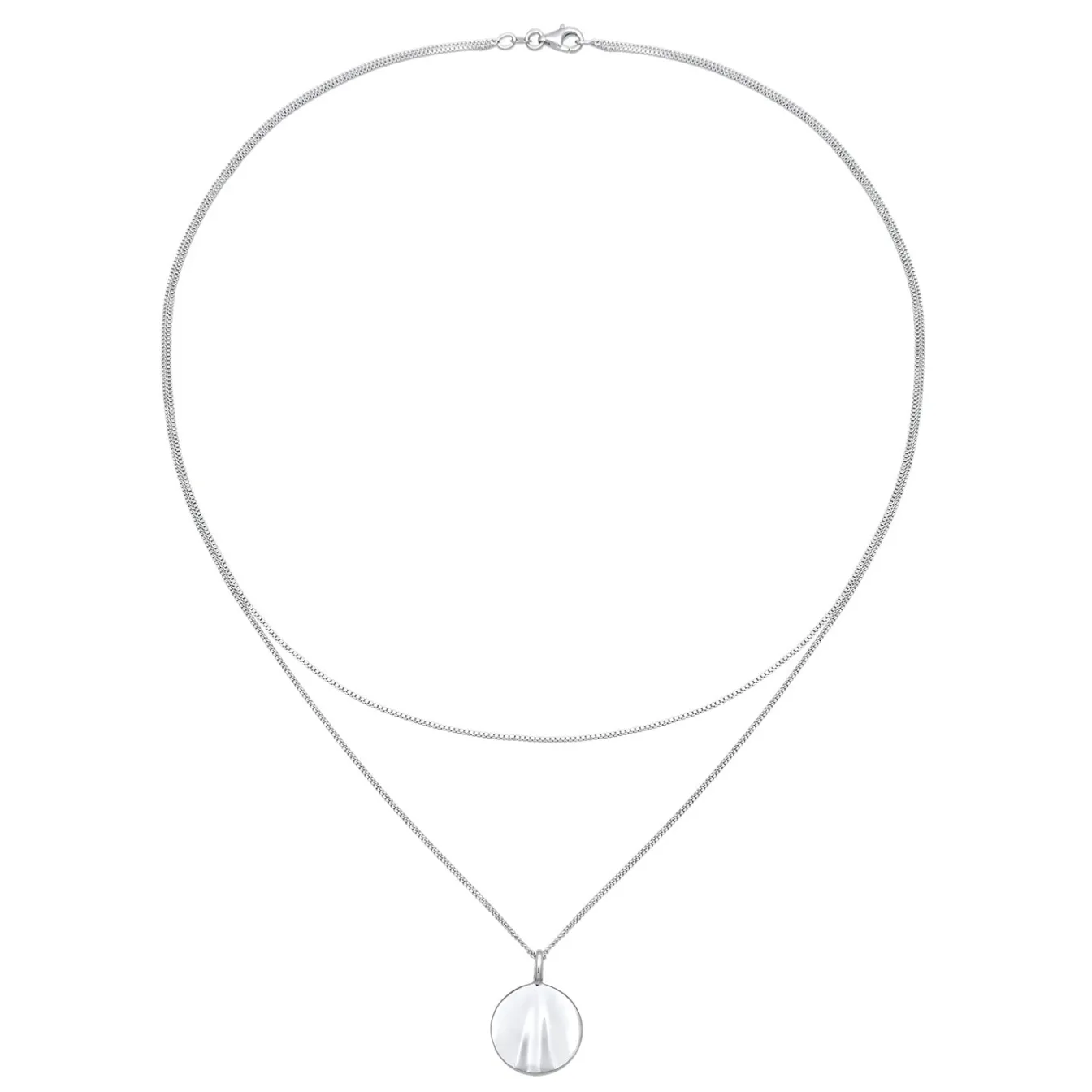 Elli "Layer-Halskette Plättchen< Silber|Symbol-schmuck