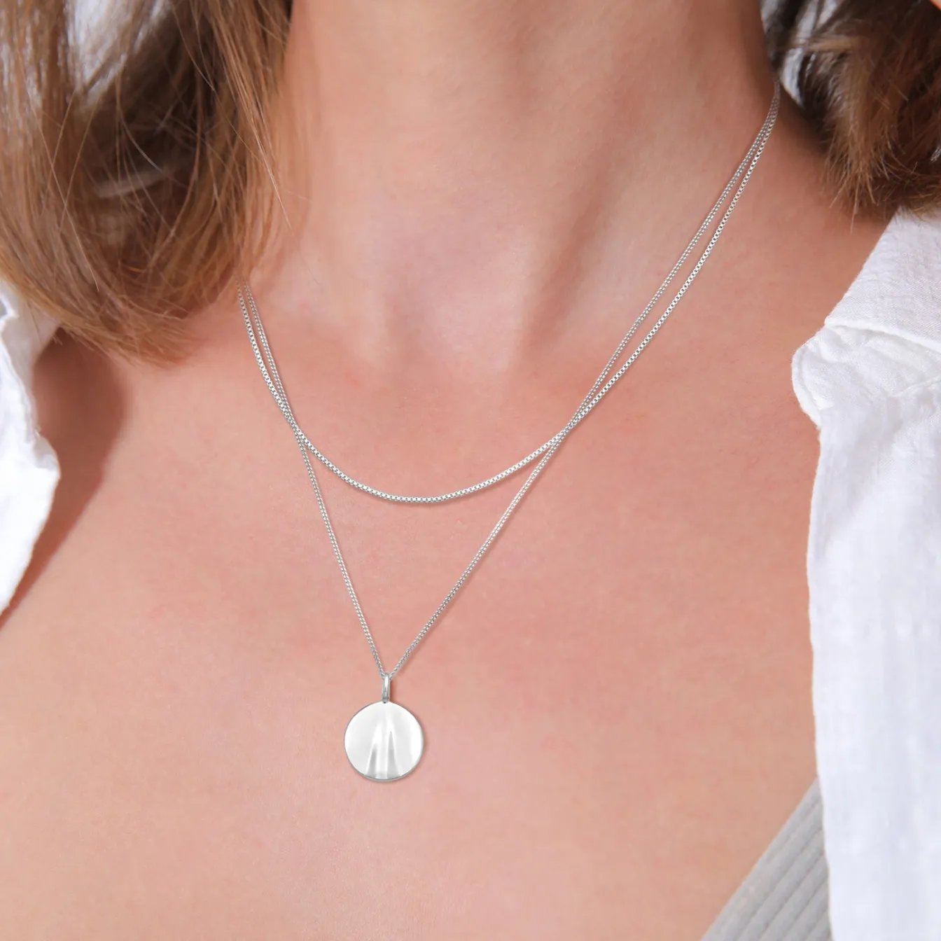 Elli "Layer-Halskette Plättchen< Silber|Symbol-schmuck
