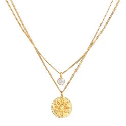Elli "Layer-Halskette Plättchen | Mondstein< Symbol-schmuck|Halsketten