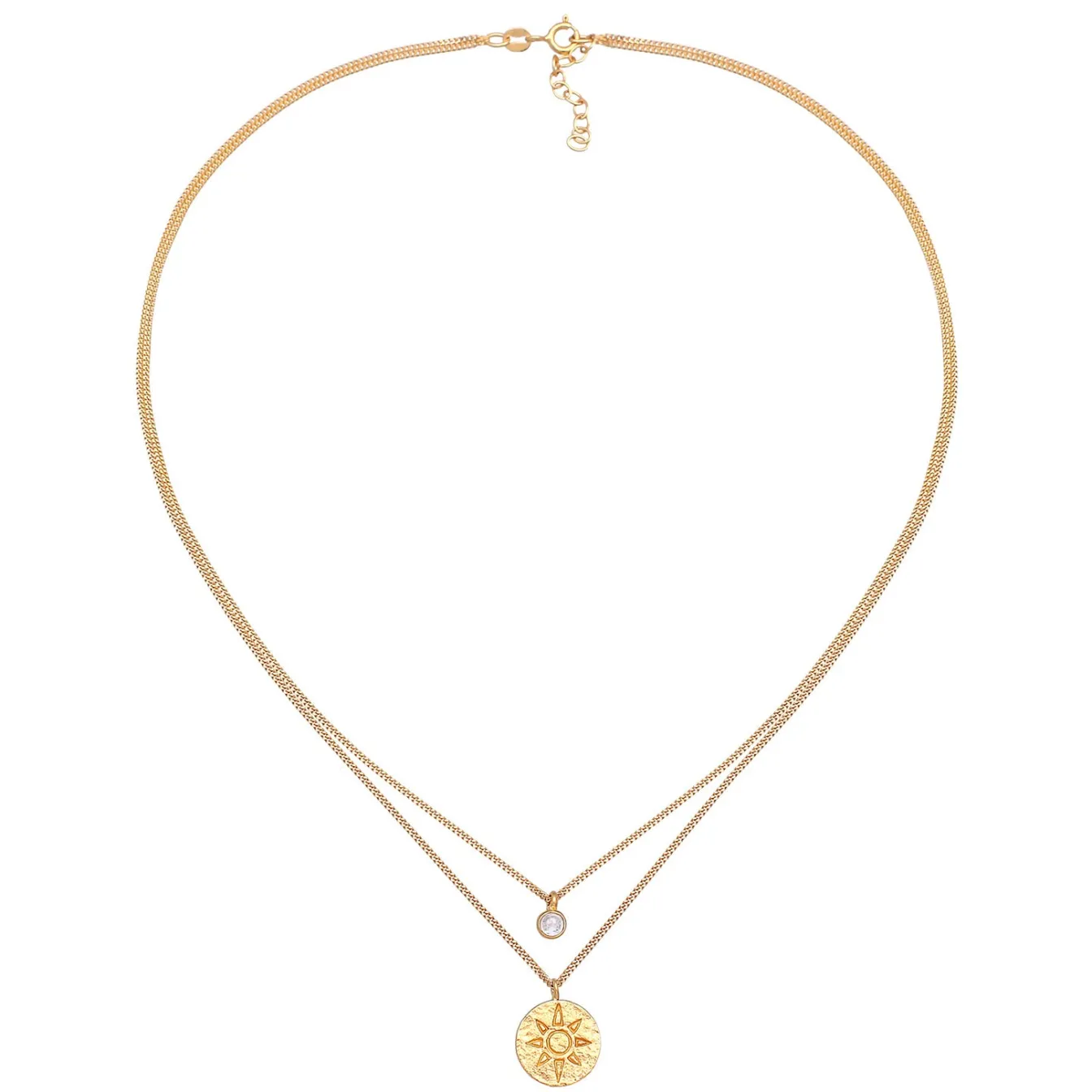 Elli "Layer-Halskette Plättchen | Mondstein< Symbol-schmuck|Halsketten