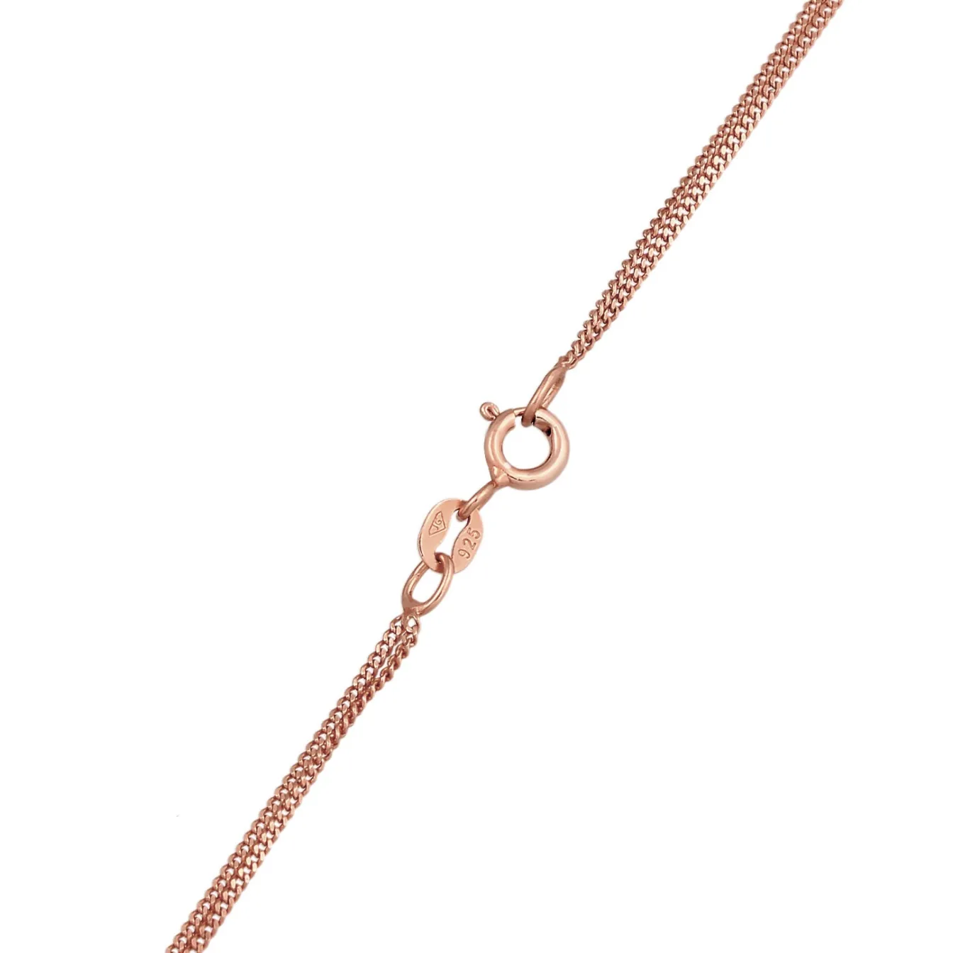 Elli "Layer-Halskette Plättchen | Glaskristall (Weiß)< Roségold|Halsketten