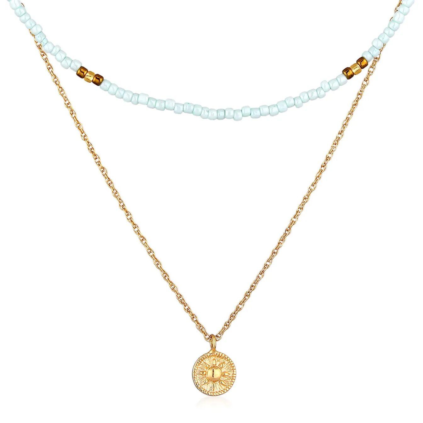 Elli "Layer-Halskette Sonne< Symbol-schmuck|Halsketten