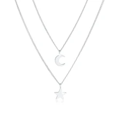 Elli "Layer-Halskette Stern Halbmond< Symbol-schmuck|Halsketten