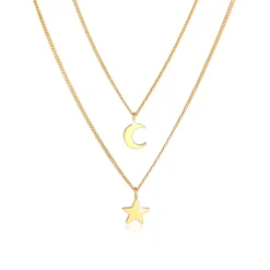Elli "Layer-Halskette Stern Halbmond< Symbol-schmuck|Halsketten