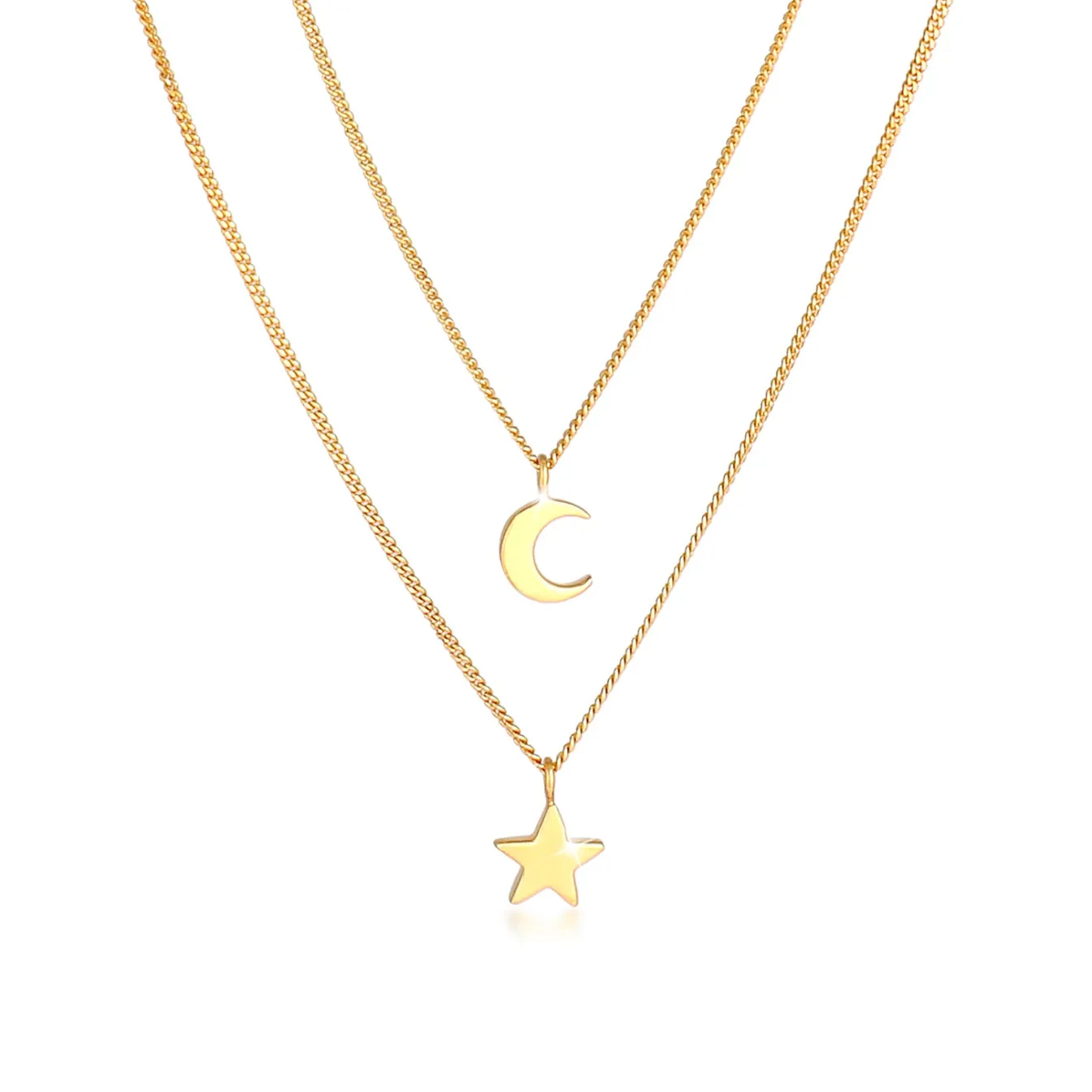 Elli "Layer-Halskette Stern Halbmond< Symbol-schmuck|Halsketten