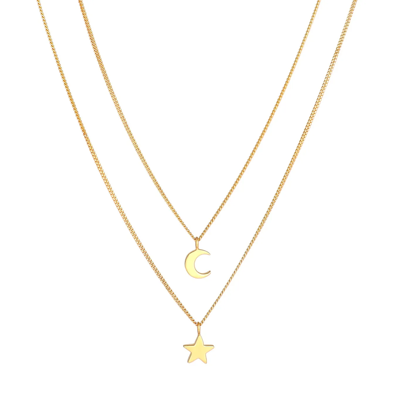 Elli "Layer-Halskette Stern Halbmond< Symbol-schmuck|Halsketten