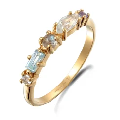 Elli "Memoire Ring | Amethyst (Hellgrün), Topas (Hellblau), Tansanit (Lila)< Roségold|Ringe