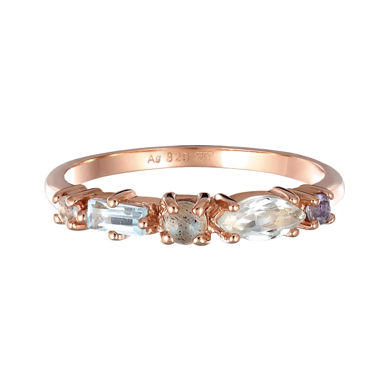 Elli "Memoire Ring | Amethyst (Hellgrün), Topas (Hellblau), Tansanit (Lila)< Roségold|Ringe