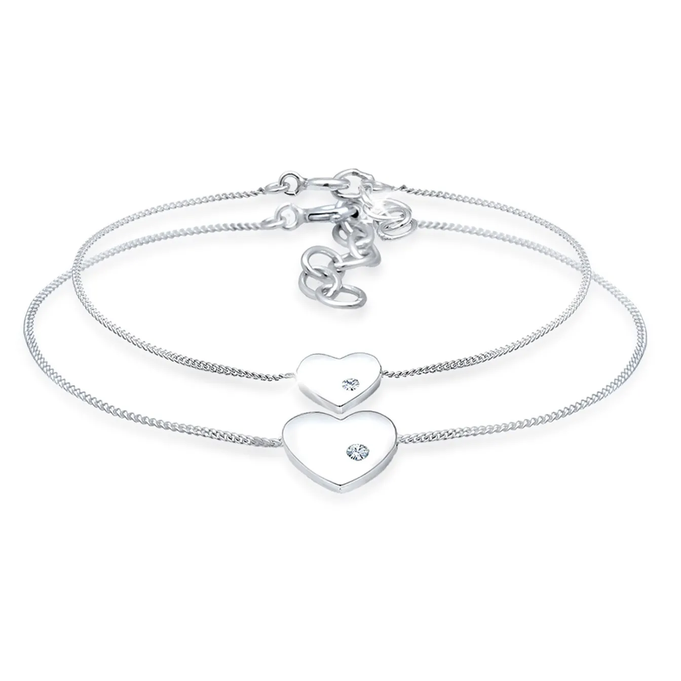 Elli "Mutter-Kind-Armbandset | Kristall (Weiß)< Symbol-schmuck|Herz-schmuck