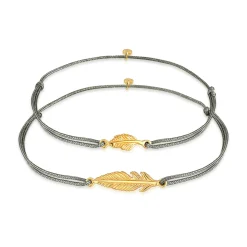 Elli "Mutter-Kind-Armbandset Feder< Armbänder|Vergoldet