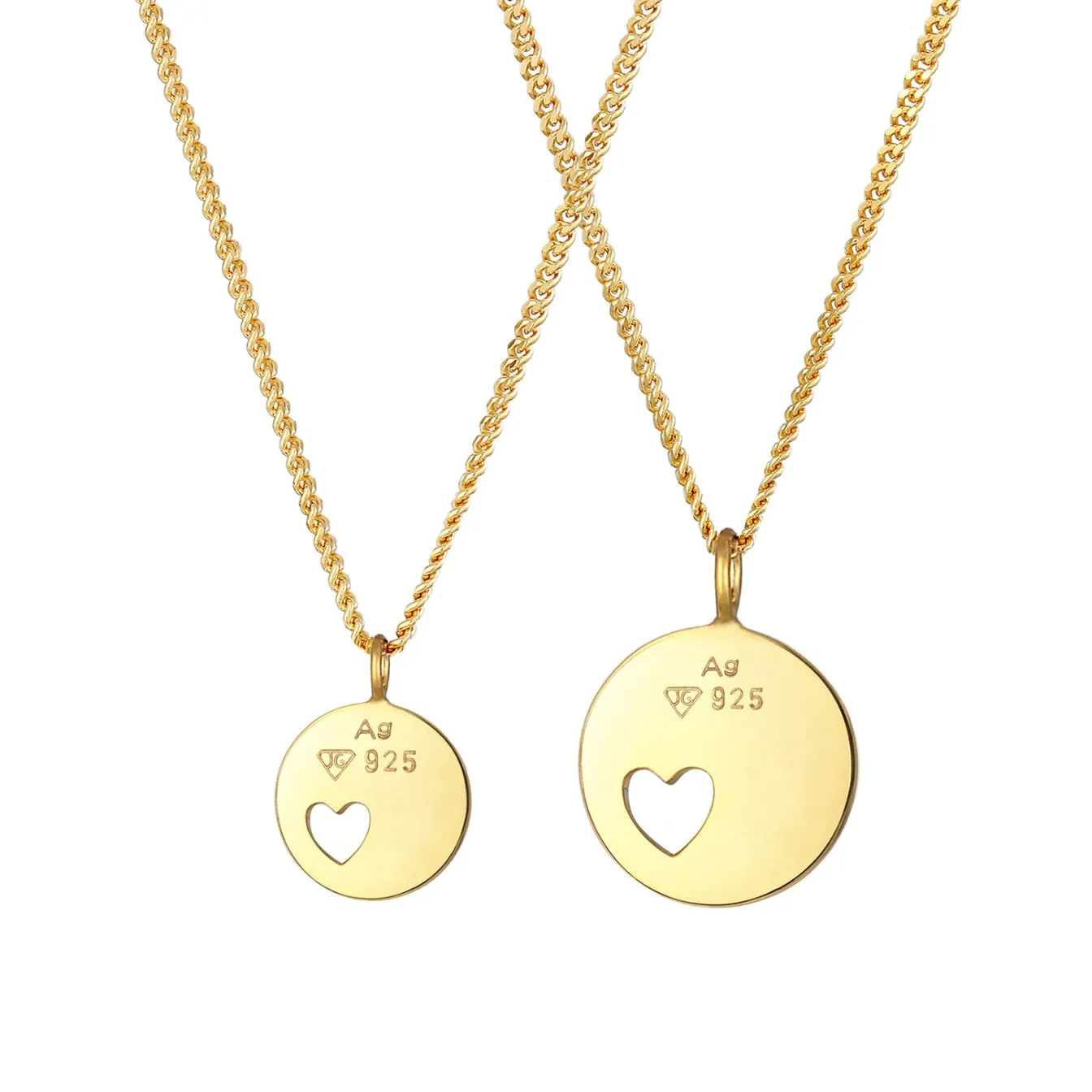 Elli "Mutter-Kind-Kettenset Herz< Symbol-schmuck|Herz-schmuck
