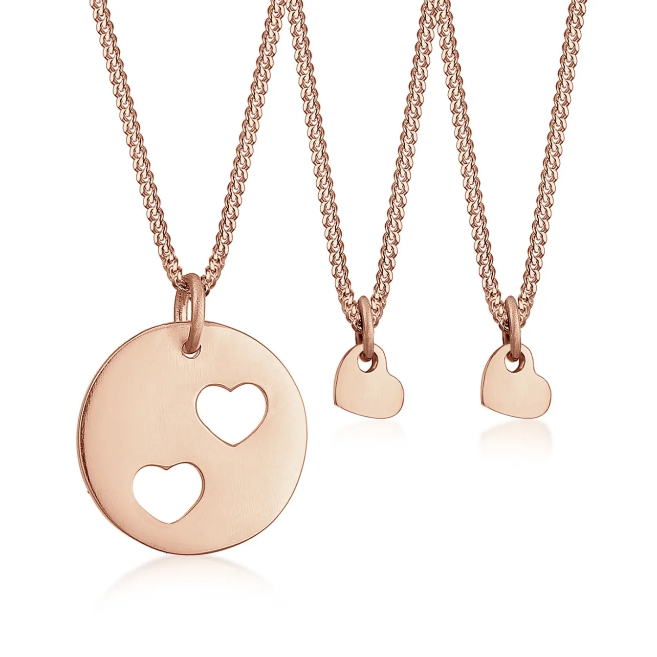 Elli "Mutter-Kind-Kettenset Herz< Roségold|Symbol-schmuck