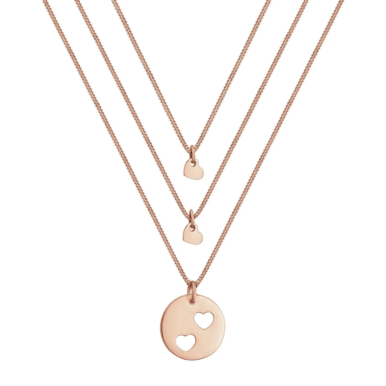 Elli "Mutter-Kind-Kettenset Herz< Roségold|Symbol-schmuck